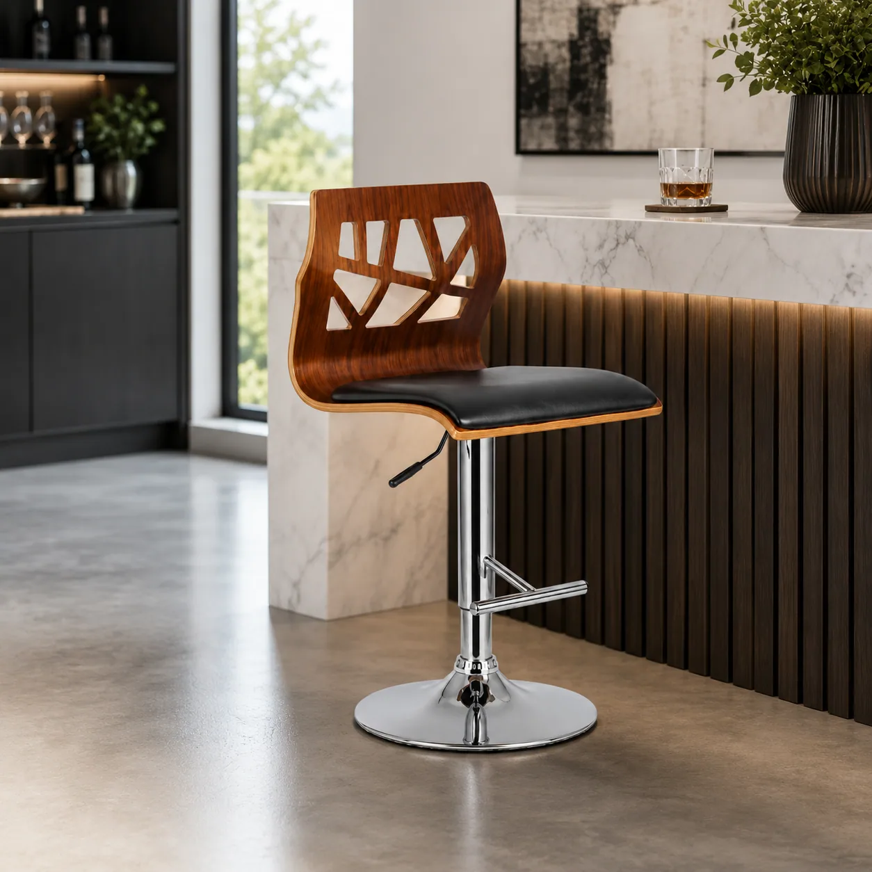 Highball Bar Stool styled in a room